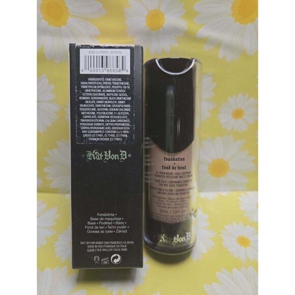 KVD Kat Von D Lock It Foundation Original 1.0 oz LIGHT 44 COOL NEW in box - Picture 3 of 9